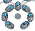 Navajo Sterling Silver Scalloped Leaf Turquoise Squash Blossom Necklace Set RX119043